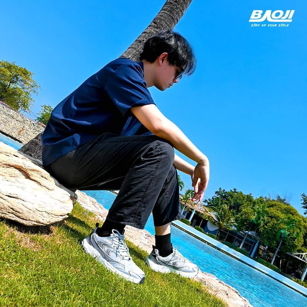 🔥 ขายดี !! 🔥 Baoji รองเท้าผ้าใบ รุ่น BJM851 (สีดำ, เทา, เทา/ขาว)
