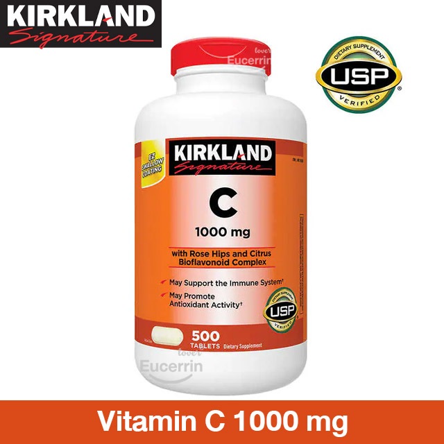 Kirkland Signature Vitamin C 1000 mg., 500 Tablets วิตามินซี เสริมระบบภูมิคุ้มกัน