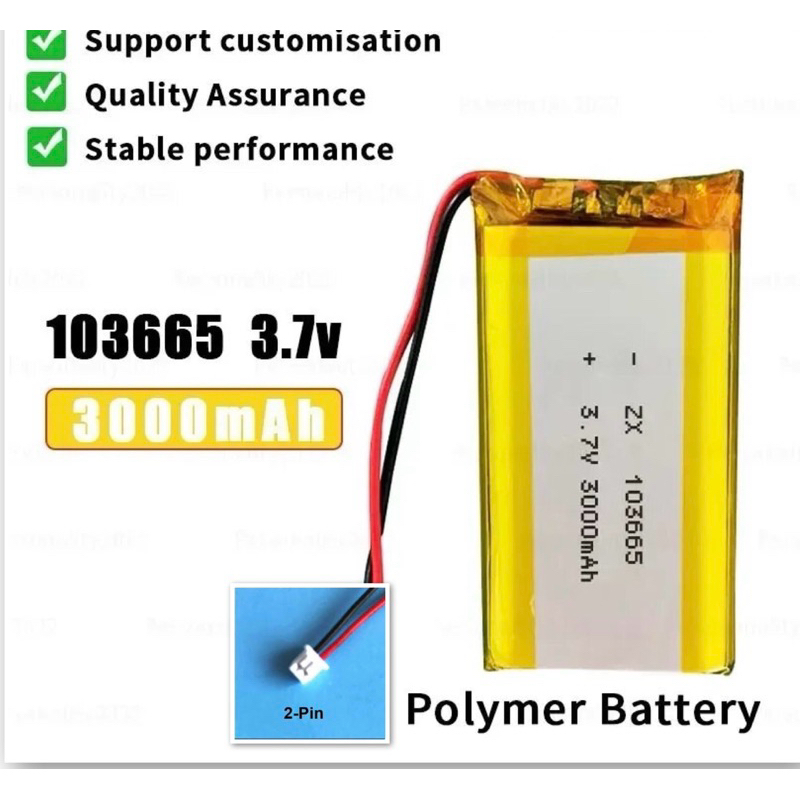 Battery miyoo mini Plus 103665 Lithium Polymer Battery 3.7V 3000mAh แบตเตอรี่ Game machine หัว 1.25j