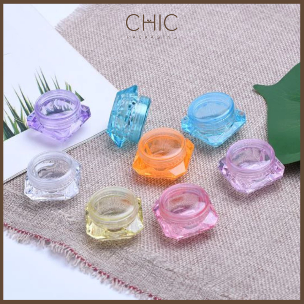 พร้อมส่ง ตลับเพชร กระปุกครีมเปล่า กระปุกเครื่องสำอางพลาสติก ใส่ครีมทาหน้า ลิปมัน เจล ของชำร่วย thumbnail 6