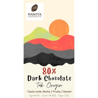 Dark Chocolate Bar 55 g. - ดาร์กช็อคโกแลตบาร์ MaSoTa จากเมล็ดโกโก้ที่ปลูก​ใน​พื้นที่​จังหวัด​ตาก​