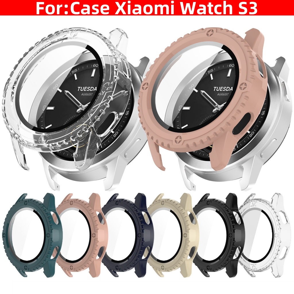 เคสป้องกันหน้าจอ PC XiaoMi Watch S3พร้อมฟิล์มกันรอย แบบเต็มจอ สําหรับ Xiaomi Watch S3