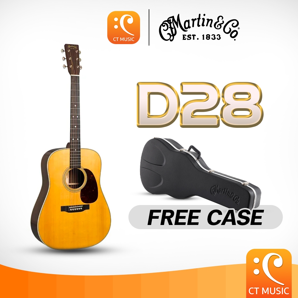 Martin D28 with Case Molded Hardshell Electric Guitar กีตาร์โปร่งไฟฟ้า D-28 D 28 กีตาร์โปร่ง กีต้าร์