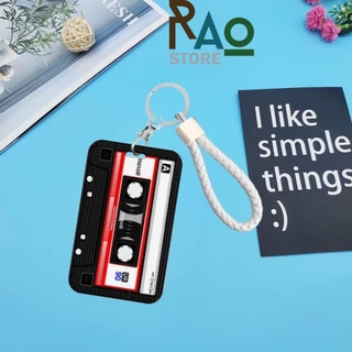 RAO Store พร้อมส่ง ที่ใส่บัตรพนักงานลายเทปคลาสสิค คีย์การ์ด มีสายคล้องแขน คล้องคอ