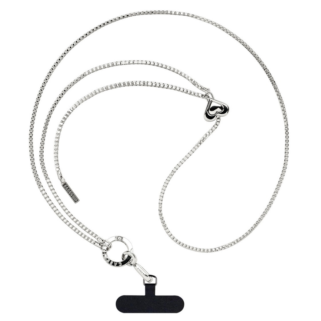 High version CASETiFY Love Metal Long Hanging Chain Small Fragrant Pearl Shoulder Strap Chain Leather Phone Hanging Stra