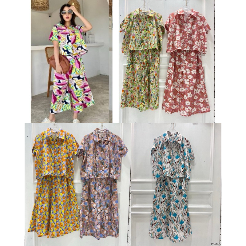 📌ทักก่อนสั่ง📌 6030 ชุดเซทผ้าคอตตอน เสื้อเชิ้ตแขนสั้น อก44” + กางเกงขาบาน เอวสม็อคหลัง MTD