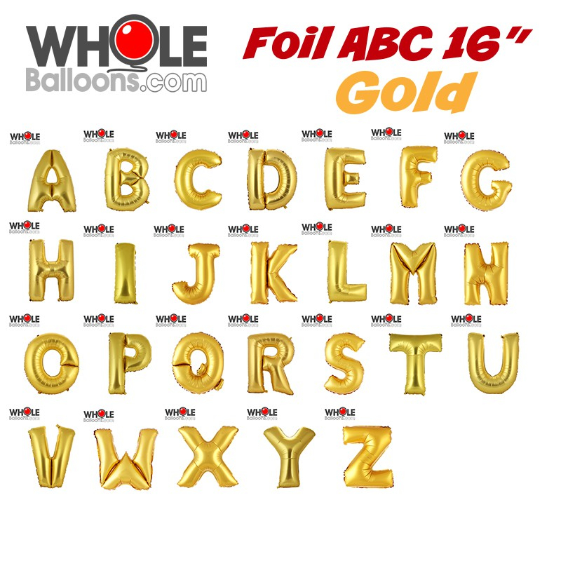 ฟอยล์ตัวอักษร 16นิ้ว A-Z สีทอง (ราคา/1ชิ้น) คุณภาพดีสําหรับแขวนตกแต่งบ้านหรืองานปาร์ตี้