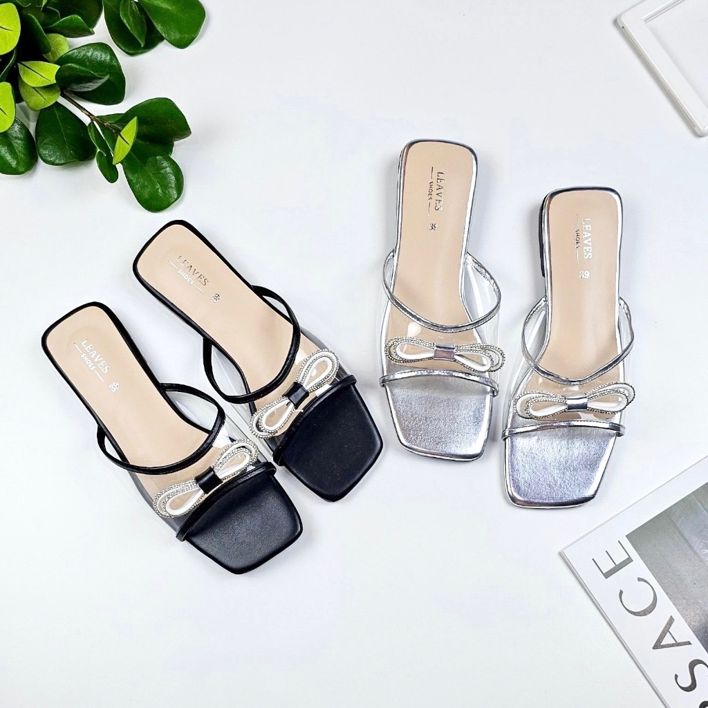 💢ขายดี ส่งเร็ว💢รองเท้าสวมรุ่นฟีนาเล่ (Finale) สีดำ สีเงิน เเนะนำบวก 1ไซส์ - รูปที่ 4