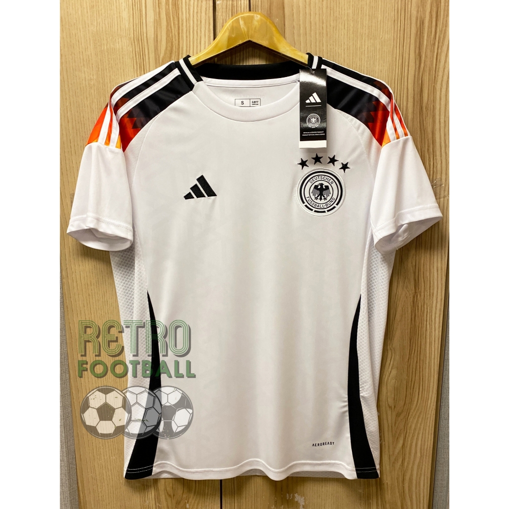 เสื้อฟุตบอลทีมชาติ เยอรมัน Home ชุดเหย้า ยูโร 2024 เกรดแฟนบอล [ 3A ] สีขาว เหมือนต้นฉบับ100%