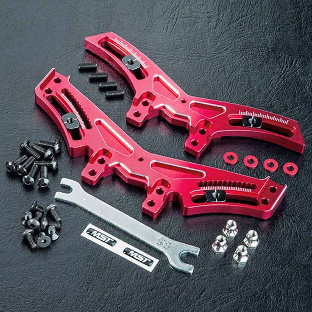 MST RMX ALUMINUM QUICK ADJUSTMENT DAMPER STAY SET RED MODEL: 210486R