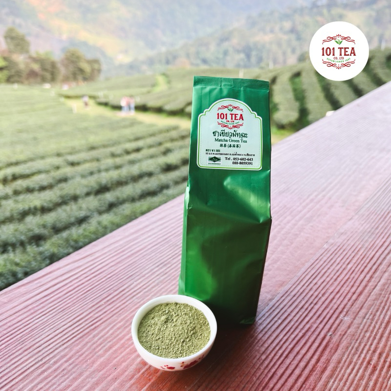 ไร่ชา 101 ชาเขียวอู่หลงมัทฉะ เกรดพรีเมียม ขนาด 200 g. ปราศจากน้ำตาล Oolong Matcha Green Tea Premium 