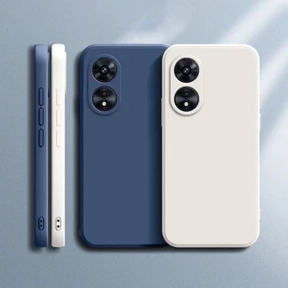 เคสโทรศัพท์ซิลิโคนขอบตรงแบบนุ่ม สำหรับ Oppo A79 A98 A18 A38 A58 A78 A17 A17K A5Pro A3Pro A3X A3 กันกล้อง เคสกันกระแทก