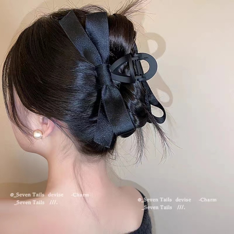 คลิปหนีบผมแบบโบว์ใหญ่ / โบว์ติดผม / กิ๊บหนีบผม / Ribbin Hair Claw Clip / Korean Hair Claw Clip