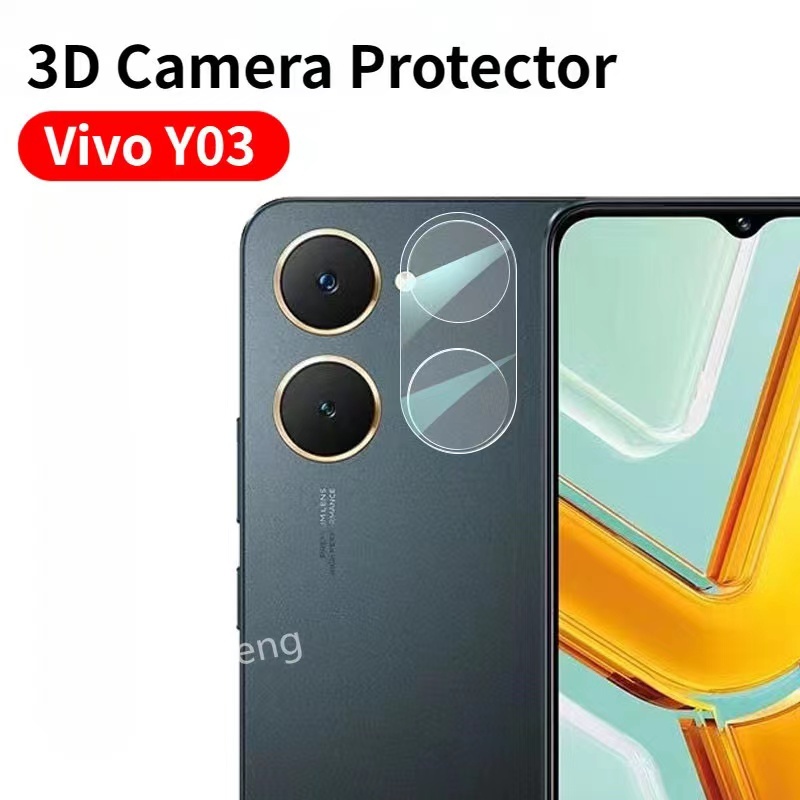 ตรงรุ่น Y03T ฟิล์มกระจกกันรอย เลนส์กล้อง เต็มเลนส์ Vivo Y03T Y28s Y18 Y03 วีโว่ วาย03