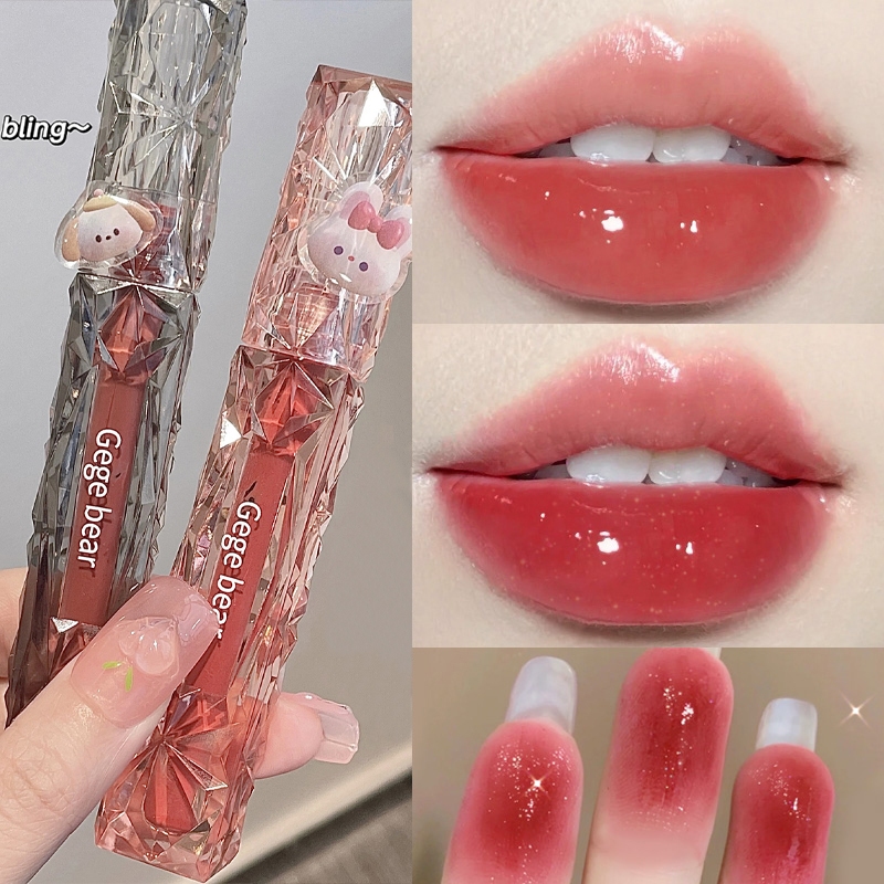 ลิปกลอสที่คนเกาหลีใช้ 💄ลิปสติกของแท้ 100%💄ลิปสติก Lipstick สารสกัดหลักสุดปัง!  พร้อมบำรุงปากขั้นสุด Gege bear