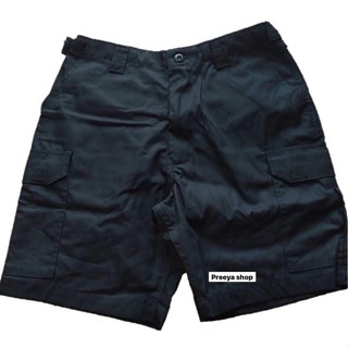 กางเกงขาสั้นลำลองผู้ชาย หรือกางเกงจับหมู หกกระเป๋าสีดำ