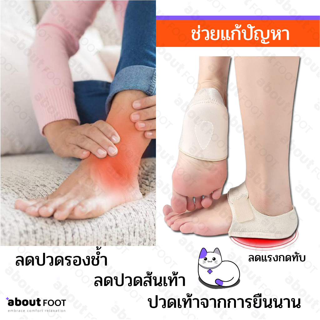 ถุงเท้าแก้รองช้ำ ลดปวดส้นเท้า รุ่นหนาซิลิโคนหนากว่าชาวบ้าน ลดแรงกดทับ เดินสับไม่ปวด จากการยืนนาน เดินนาน ถนอมส้น 1 คู่