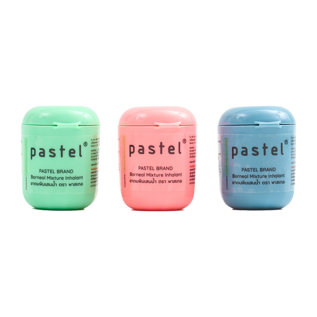 pastel borneol inhaler ยาดมพิมเสนน้ำ (แบบชื้น / คละสี)