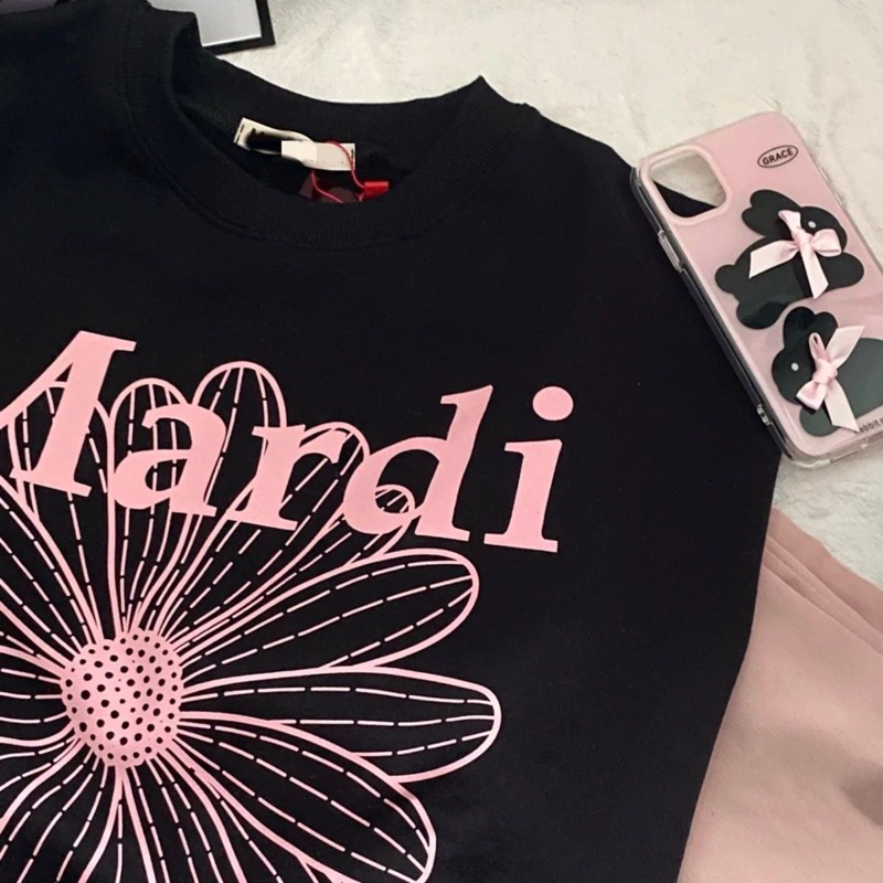 Basi เสื้อยืดผ้าฝ้าย โอเวอร์ ไซส์ ไม่ยืดไม่ย้วย ลาย "MARDI03" เสื้อยืดคอกลอมชายหญิงแบบนิ่มใส่สบาย สไตล์เกาหลี มินิมอล