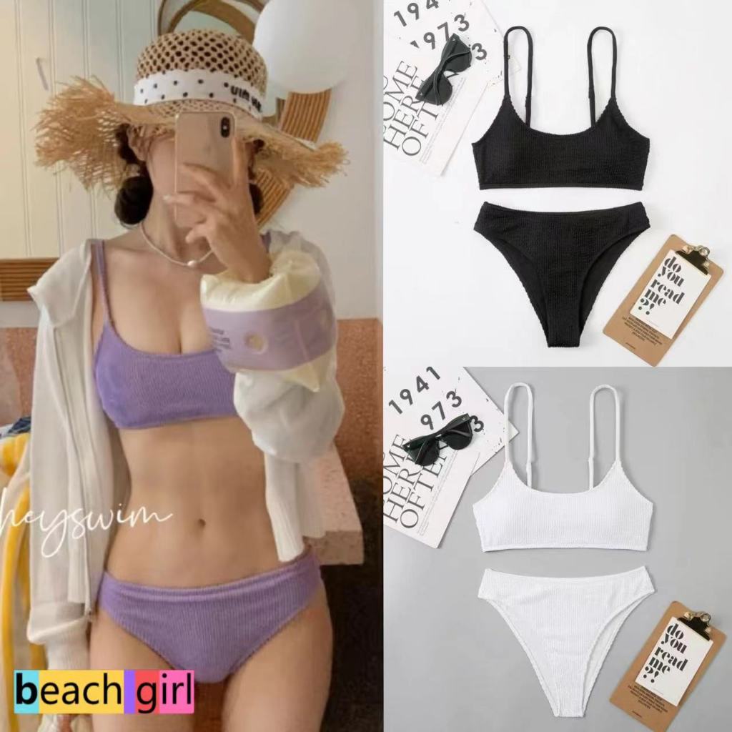 👙beachgirl👙ชุดว่ายน้ํา น่ารัก รุ่นใหม่ ทูพีช ผ้าเนื้อดี🚚 พร้อมส่งในไทย #0270