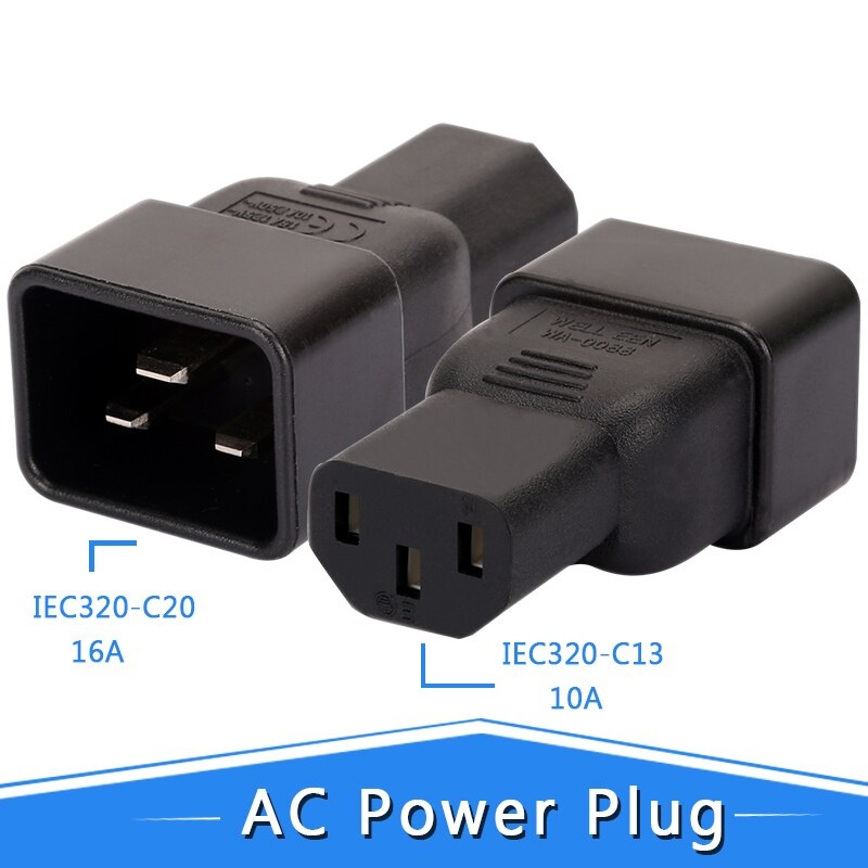 PDU PSU USP Power adapters, IEC C20 male to C13 adapter, IEC C13 to C20 adapter C20-C13 Power conver