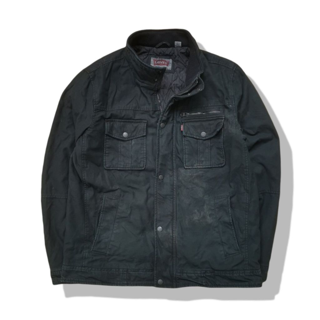 Levis Black Trucker Jacket รอบอก 48”