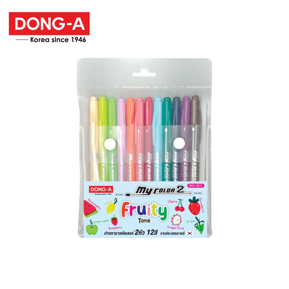 DONG-A (ดองอา) ปากกาสี My Color 2 เซ็ต 12สี ปากกามายคัลเลอร์ รหัส MC2-AS12