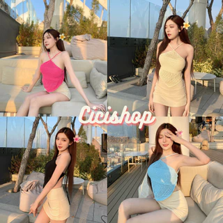 Cicishop(2Y018)สายเดี่ยวทรงสายเหลี่ยมผ้าไหมพรม ใส่แล้วดูเซ็กซี่น่าค้นหา เสริมหุ่นให้ปังแบบเว่อร์
