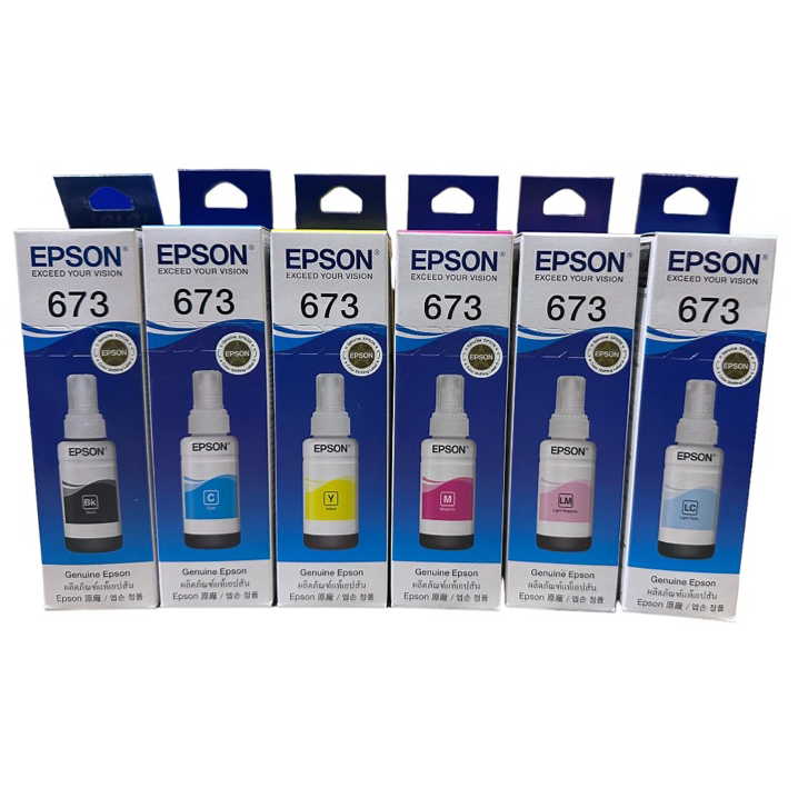 หมึกเติม Epson T673 Epson L800/805/850/1800  6 สี ของแท้แบบกล่อง
