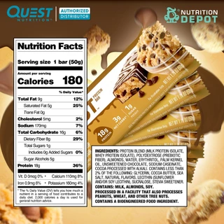 Quest Protein Bar - 6 Bar - โปรตีนบาร์ ขนมคลีน (6 ชิ้น)