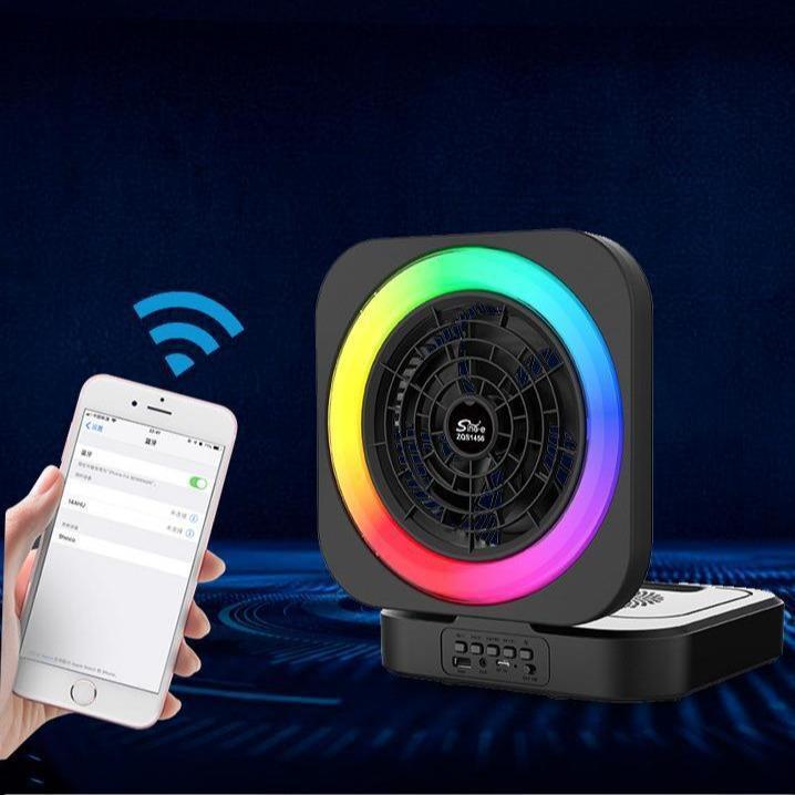 ใหม่ ลำโพงบลูทูธพัดลม 2in1 รุ่น ZQS-1456 เสียงดี เบสแน่นมาก สนุกไปกับเสียงเพลง มีไฟLEDปรับได้หลายสี