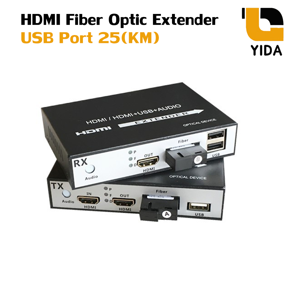 HDMI Fiber Optic Extender + USB Port 25(KM)