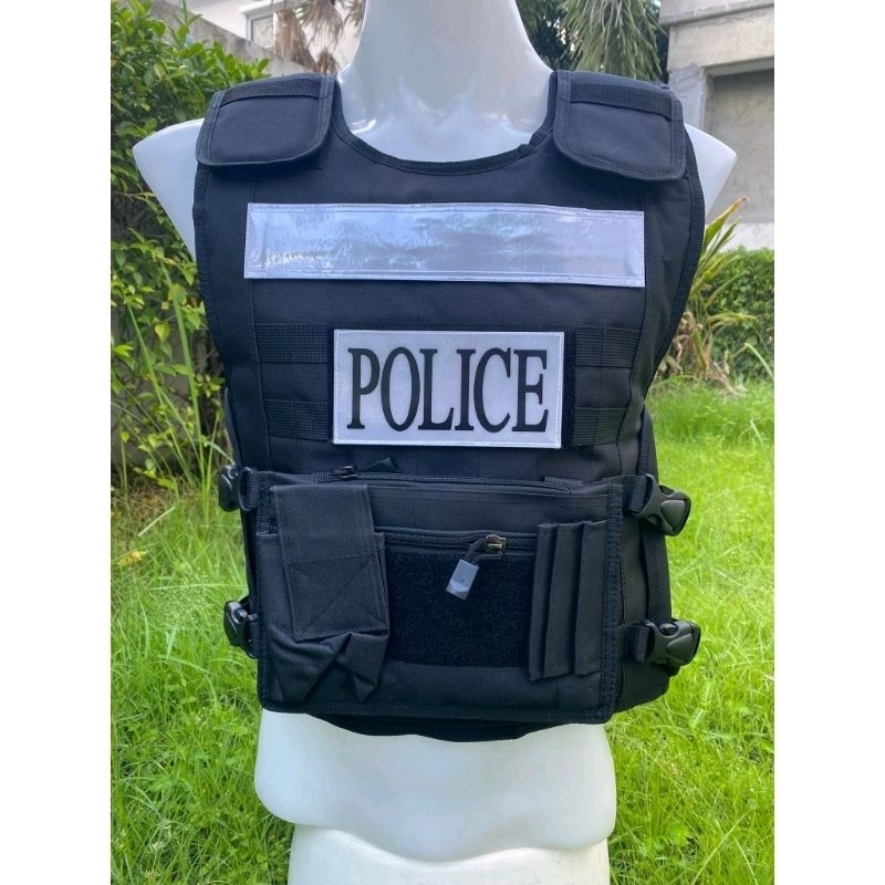 เสื้อเกราะ ปากกา มีป้าย police (เปลี่ยนชื่อหน่วยงานได้)