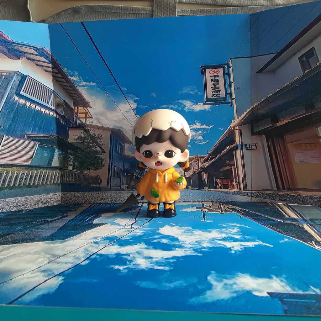 ฉากกระดาษเมืองญี่ปุ่น พิ้นภาพน้ำสะท้อนตอนฝนตก สวยงาม เหมาะกับตั้งโมเดล ประกอบฉากเอง ใช้กระดาษโฟโต้กันน้ำอย่างดี