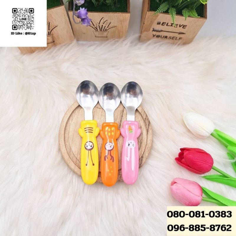 พร้อมส่ง ช้อนสแตนเลส อเนกประสงค์ ลายการ์ตูน น่ารัก หลากหลายลาย ของใช้บนโต๊ะ