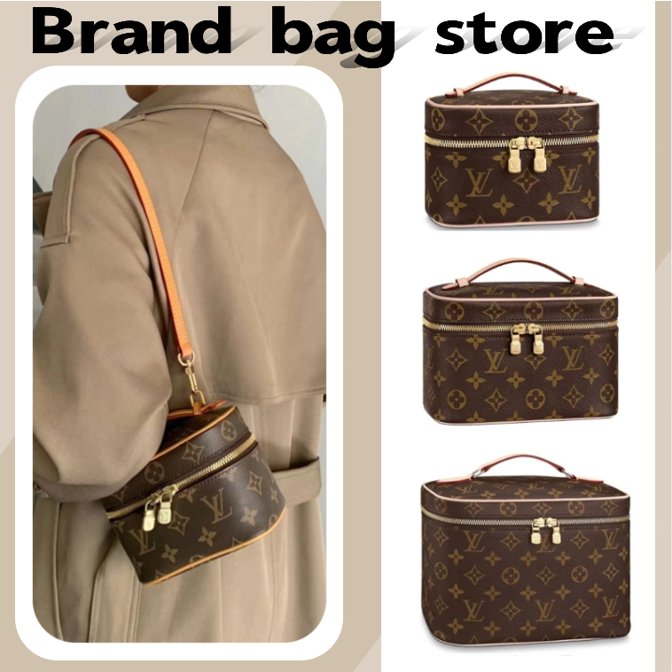 🎈หลุยส์ วิตตอง  Louis Vuitton NICE Mini Cosmetic Bag/กระเป๋าสะพายข้าง/กระเป๋าถือ/🌸