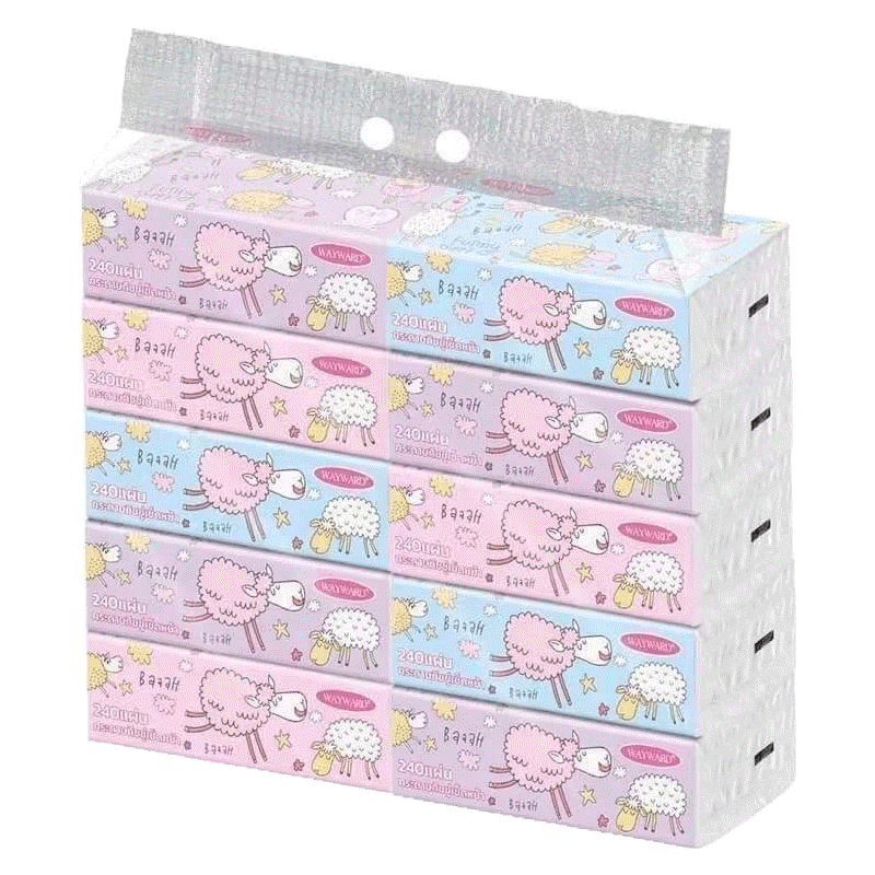 ทิชชู่แบบยาวยก1เเพ๊ค10ห่อ ลายเเกะ สินค้าพร้อมส่งในไทย