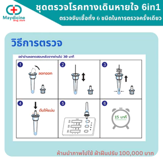 ชุดตรวจไข้หวัดใหญ่ RSV Flu A/B Covid Adeno virus hMPV 6in1 Auramed ประสิทธิภาพสูง มีอย.