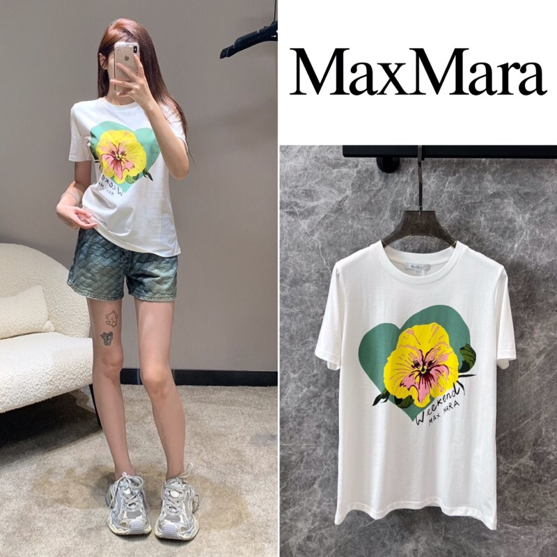 เสื้อยืดแขนสั้น Max Mara Floral Yen T-Shirt