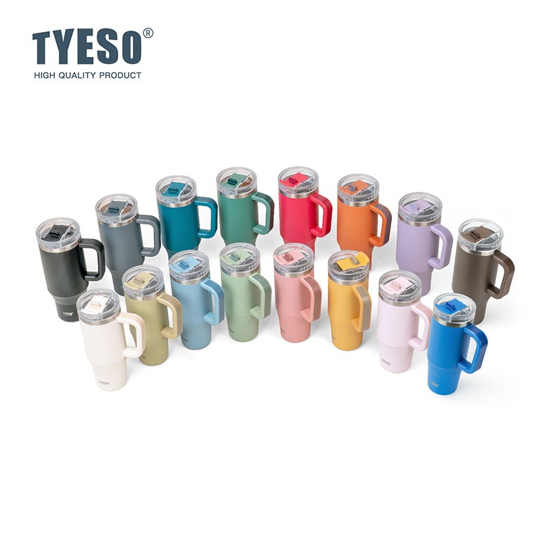แท้!! มั่นใจได้ หูจับ รุ่นใหม่ แก้วเก็บอุณหภูมิ TYESO น้ำหนักเบา ปลอดภัย มี 16 สี 2 ขนาด