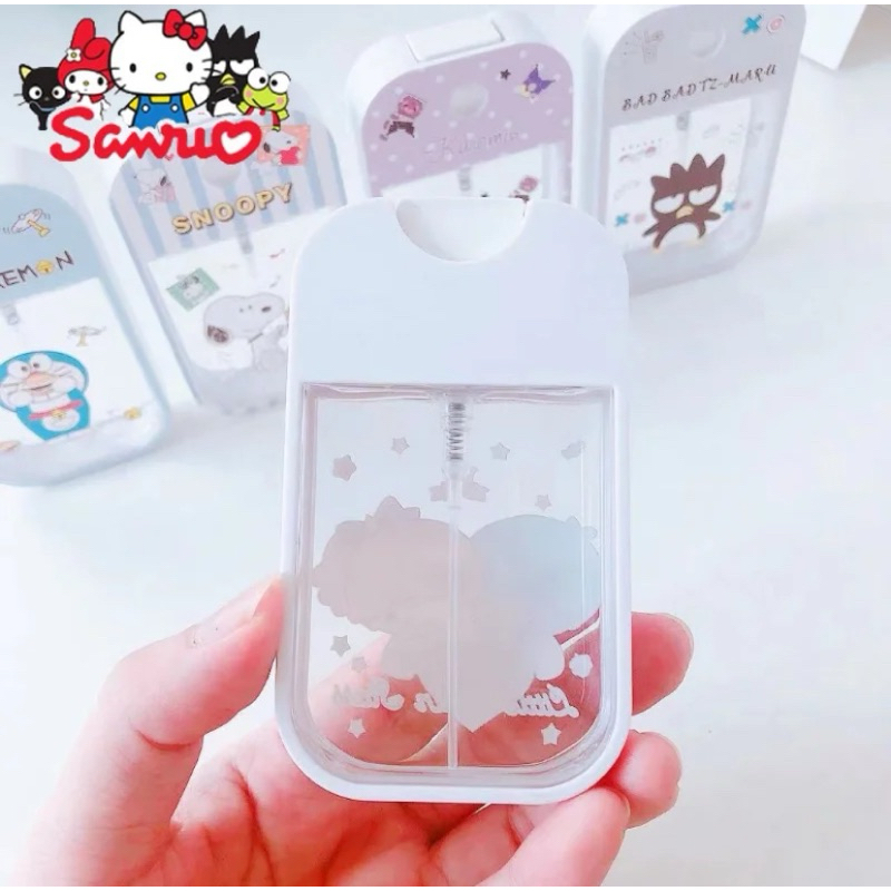 ขวดสเปรย์น้ำหอม minio Melody Kuromi Hello Kitty cochacco ขวดสเปรย์จ่ายแอลกอฮอล์ขวดกดสเปรย์