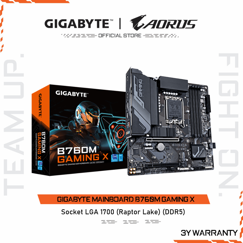 GIGABYTE MAINBOARD B760M GAMING X (DDR5) เมนบอร์ด B760M GAMING X-REV1.0