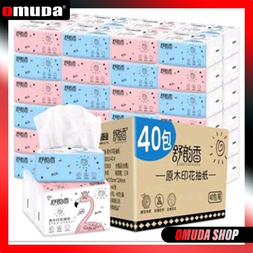 OMUDA_SHOPกระดาษทิชชู่ 1 ห่อ 180 แผ่นไร้ฝุ่น ไม่เป็นขุย