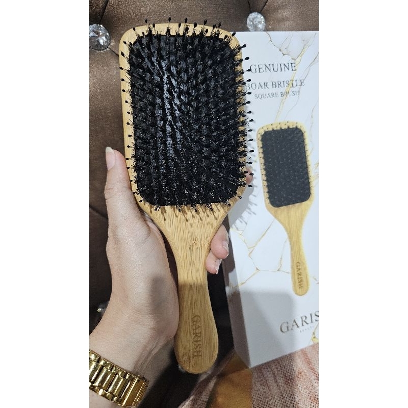 หวีแปรงผมขนหมูป่า GARISH GENUINE BOAR BRISTLE SQUARE BRUSH
