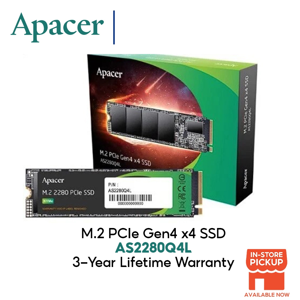 มีโค้ดลด20%+ M.2 PCIe Gen4 x4 512GB 1TB SSD AS2280Q4L Apacer เอสเอสดี ของแท้ประกัน Acer ไทย