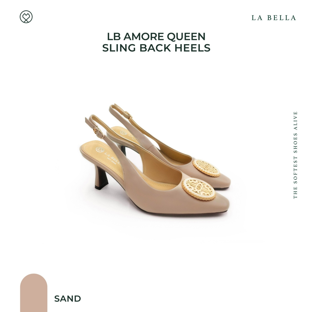 LA BELLA รุ่น LB AMORE QUEEN SLING BACK HEELS - SAND