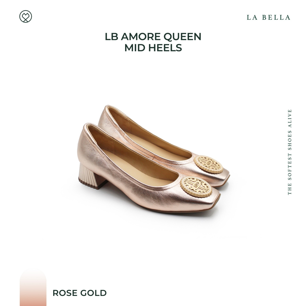 LA BELLA รุ่น LB AMORE QUEEN MID HEELS - ROSE GOLD