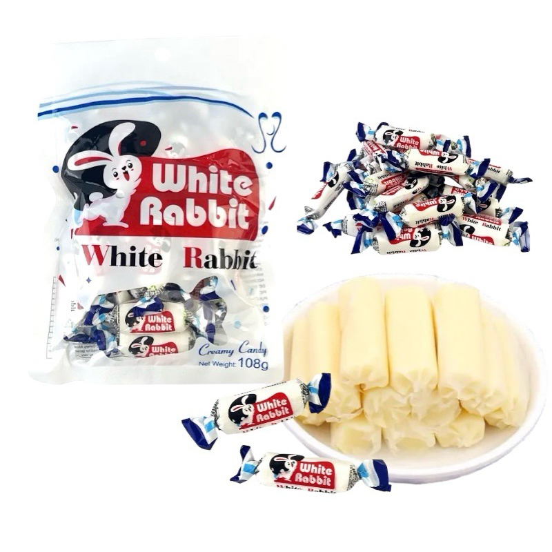 ลูกอมนมเคี้ยวหนึบ White Rabbit 108g กระต่ายขาว