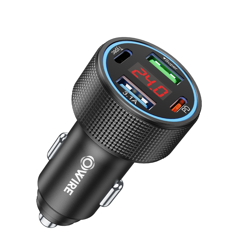 OWIRE ที่ชาร์จในรถ Car Charger 127W ชาร์จเร็ว Type C หัวชาร์จในรถ รองรับ super 66W  QC 3.0 + PD30W 4