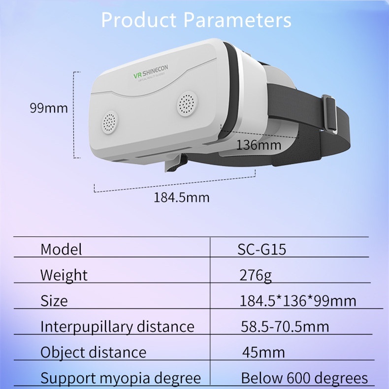 VR GLASSES แว่นตา VR 3 มิติ VR SHINECON G15 vr แว่นตา แว่นตาเสมือน VR Box - รูปที่ 2